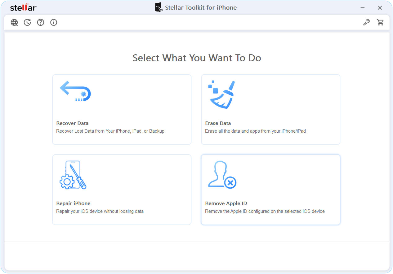 Remove the Apple ID configured on the selected iOS device